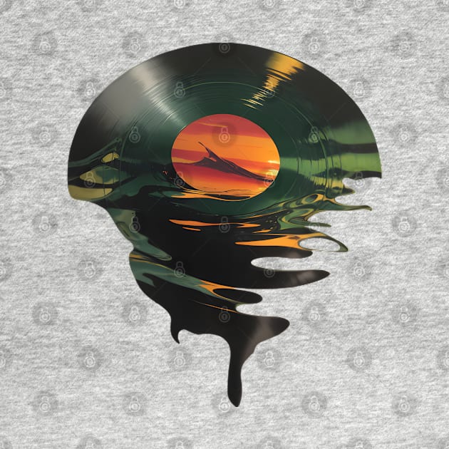 Cool Vinyl Lp Music Record Sunset by VisionDesigner